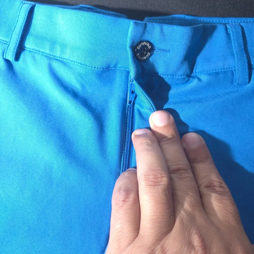 Dunning‎ Golf Shorts Men's 32 Blue Chino Casual Solid Performance Preppy Sports